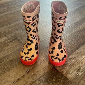 Hunter boots 9c leopard print